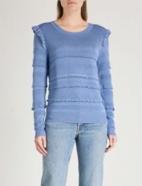 SANDRO Ruffled stretch-knit sweater at Selfridges