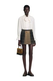 SANDRO Short checked pleated skirt at Nordstrom