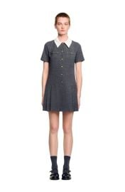 SANDRO Short pleated dress with rhinestones at Nordstrom