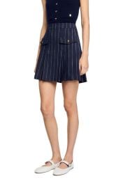 SANDRO Short striped pleated skirt at Nordstrom