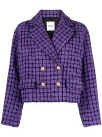 SANDRO Simona double-breasted Tweed Blazer - at Farfetch