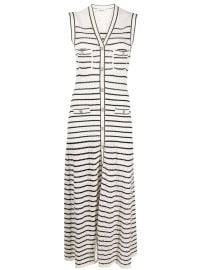 SANDRO Striped Midi Dress - at Farfetch