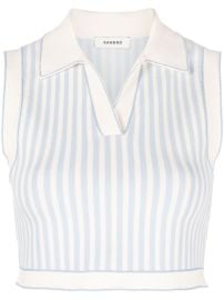 SANDRO Striped Polo Tank Top - at Farfetch