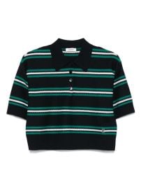 SANDRO Striped Polo Top Blue at Farfetch