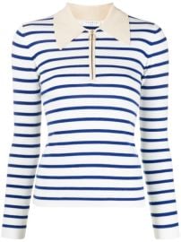 SANDRO Striped Polo long-sleeve Top - at Farfetch