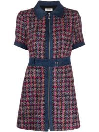 SANDRO Tweed denim-trimmed Minidress - at Farfetch