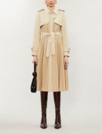 SANDRO Vino belted satin-crepe coat at Selfridges