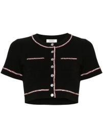 SANDRO crystal-embellished Cropped Cardigan - at Farfetch