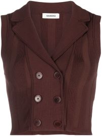 SANDRO double-breasted Cropped Vest - at Farfetch