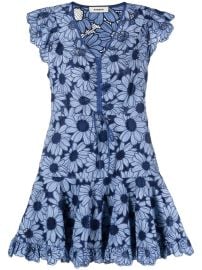 SANDRO floral-print Flared Minidress - at Farfetch