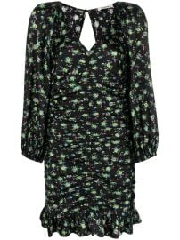 SANDRO floral-print Ruched Dress - at Farfetch