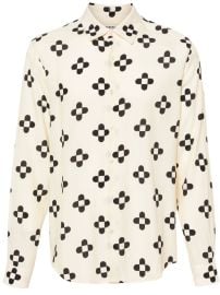 SANDRO geometric-print Poplin Shirt - at Farfetch