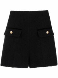 SANDRO high-waisted textured-finish Shorts - at Farfetch