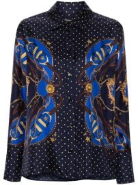 SANDRO mix-print Shirt Blue at Farfetch