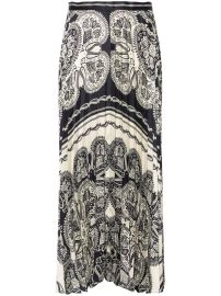 SANDRO paisley-print Pleated Skirt - at Farfetch