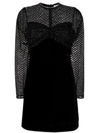 SANDRO rhinestone-embellished Velvet Minidress - at Farfetch