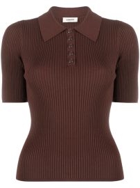 SANDRO ribbed-knit Polo Top - at Farfetch