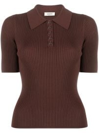 SANDRO ribbed-knit Polo Top - at Farfetch