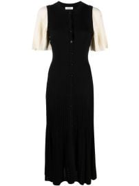 SANDRO ribbed-knit button-up Midi Dress - at Farfetch