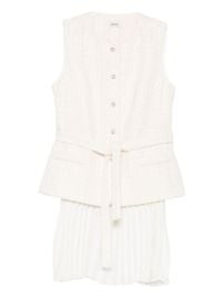 SANDRO sequin-embellished Pleated Mini Dress Neutrals at Farfetch