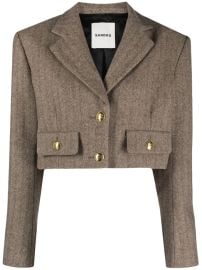 SANDRO single-breasted Cropped Blazer - Farfetch at Farfetch