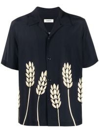 SANDRO wheat-print short-sleeved Shirt - at Farfetch