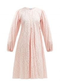 SANDROSE BRODERIE ANGLAISE MIDI DRESS at Matches