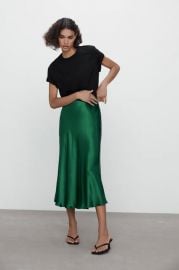 SATIN EFFECT MIDI SKIRT at Zara