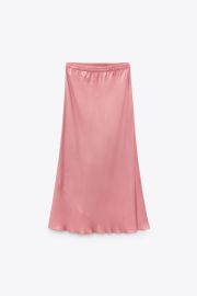 SATIN EFFECT MIDI SKIRT at Zara