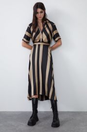 SATIN EFFECT STRIPED DRESS at Zara