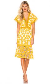 SAYLOR Kaiya Dress in Mustard  amp  White from Revolve com at Revolve