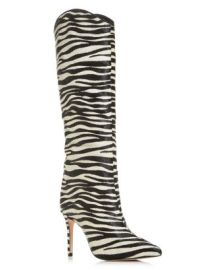 SCHUTZ Womens Maryana Zebra Calf Hair Tall Pointed-Toe Boots   Bloomingdales at Bloomingdales