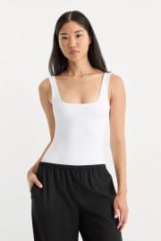 SCULPTING MODERN TANK BODYSUIT | WHITE001 at Good American