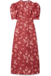 SEA - Monet floral-print ramie midi dress at Net A Porter