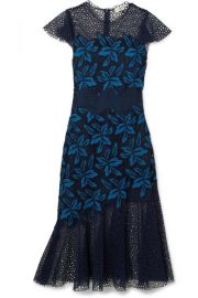 SEA   Mosaic guipure lace midi dress at Net A Porter