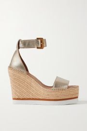 SEE BY CHLO Glyn metallic leather espadrille sandals NET-A-PORTER at Net a Porter