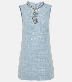 SELF-PORTRAIT Cutout embellished sequined boucl mini dress NET-A-PORTER at Net a Porter