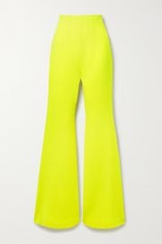 SERGIO HUDSON Neon wool-crepe flared pants NET-A-PORTER at Net a Porter