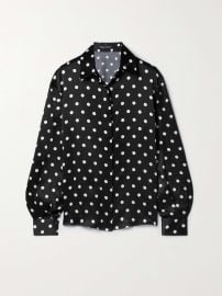 SERGIO HUDSON Polka-dot silk-charmeuse shirt at Net a Porter