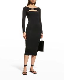 SEROYA Irene Cut-Out Midi Dress at Neiman Marcus