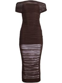 SEROYA Noel Dress Brown at Farfetch