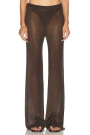 SEROYA Sheldon Metallic Knit Pant in Slate Brown FWRD at FWRD