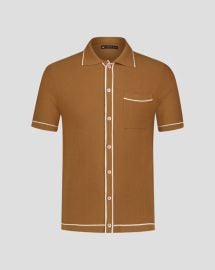 SG Knit Polo - Tipped Brown Southern Gents at S Gents