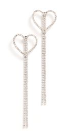 SHASHI Heart Rhinestone Drop Earrings at Shopbop