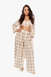 SHE LOVES THE ATTENTION Pleated Plaid Pants at The Cara Santana Collection