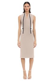 SHEATH DRESS WITH CONTRAST PIPING Maggy London at Maggy London