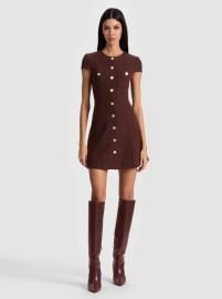 SHILOH MINI DRESS in DARK CHOCOLATE ALICE OLIVIA at Alice + Olivia