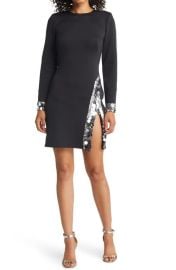 SHO by Tadashi Shoji Sequin Detail Long Sleeve Cocktail Dress at Nordstrom