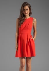 SHOSHANNA Double Crepe Allie Dress in Modern Red at Revolve