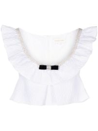 SHUSHUTONG Embellished Ruffled CloquxE9 Crop Top - at Farfetch